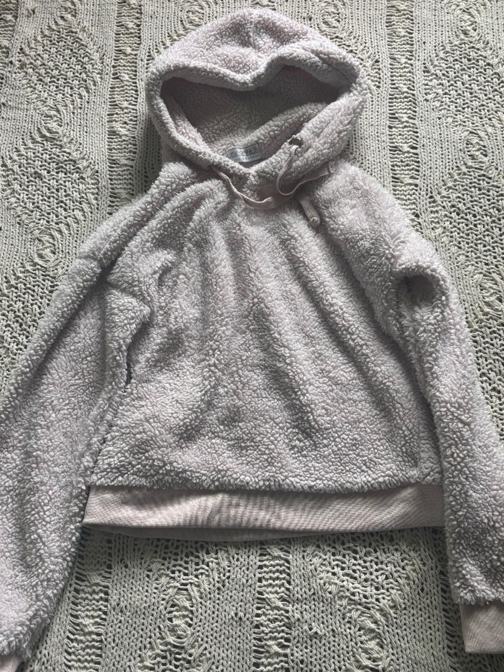 Baby pink pastel lightweight hoodie hooded Sherpa sweatshirt cropped crop cute